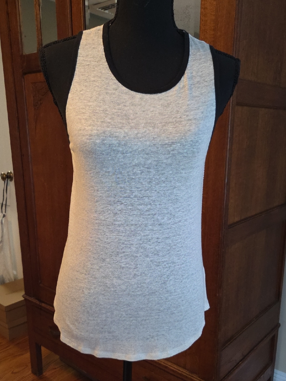 Red Haute White With Black Trim  Scoop Neck Tank Top